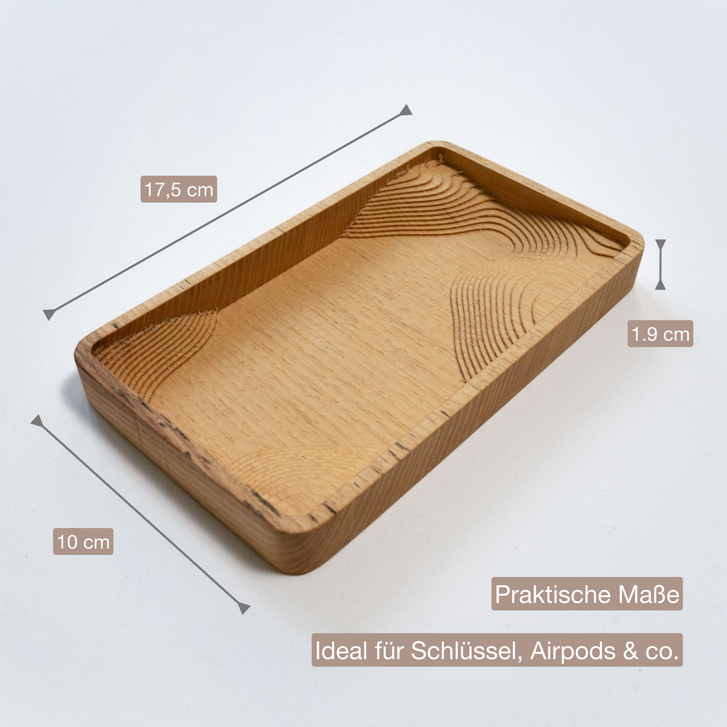 Ablage aus Esche | Catch-All Tray Holz | Designer Ablage Stufen Design | Made in Germany